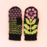 Ikigai Fiber - Tussie Mussie Mittens (Onyx, Absinthe, Peony)
