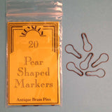 Pear Shaped Markers - Antique Brass