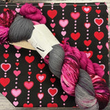 Handmade Bag & Sock Set (Vertical Striped Hearts)
