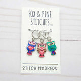 Stitch Markers (Colorful Owls)