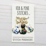 Stitch Markers (Floral Cats)