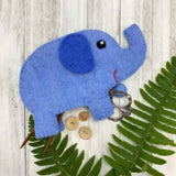 Elephant Felt Notions Bag  (Blue)