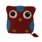 Owl Felt Notions Bag (Red, Small)
