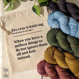 Project Drawstring Bag (Procrastiknitting)