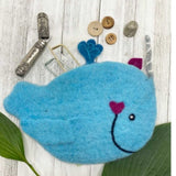 Narwhal Felt Notions Bag (Blue)