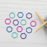 Stitch Markers (Colorful Hexagon)